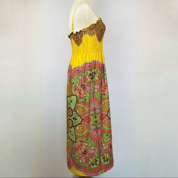 ISABELLA RODRIGUEZ Yellow Paisley Boho Print Maxi Dress - Picture 5 of 10